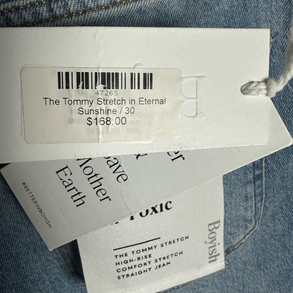 Boyish Tommy Stretch in Eternal Sunshine High Rise Straight Jeans Women 30 NWT - Picture 5 of 10